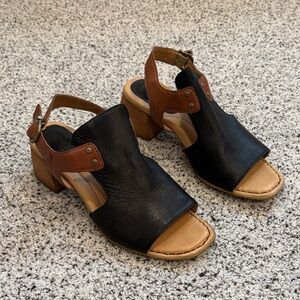 Born Black and Brown Leather Sandals